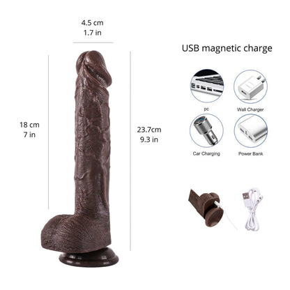 Black Automatic Remote Control Thrusting Dildo