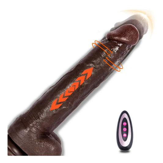 Black Automatic Remote Control Thrusting Dildo