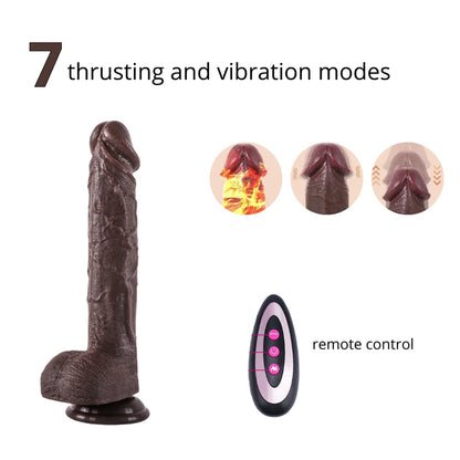 Black Automatic Remote Control Thrusting Dildo